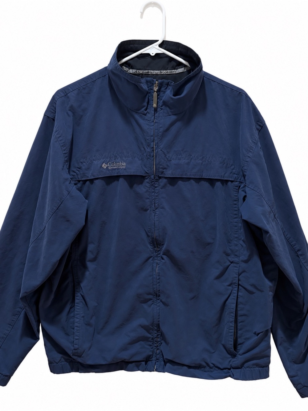 Columbia Navy Windbreaker Jacket Vintage Y2K Gorpcore Outdoor Zip Up